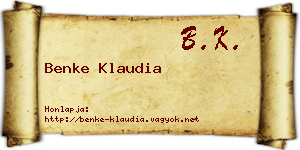 Benke Klaudia névjegykártya