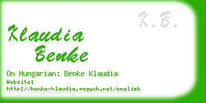 klaudia benke business card